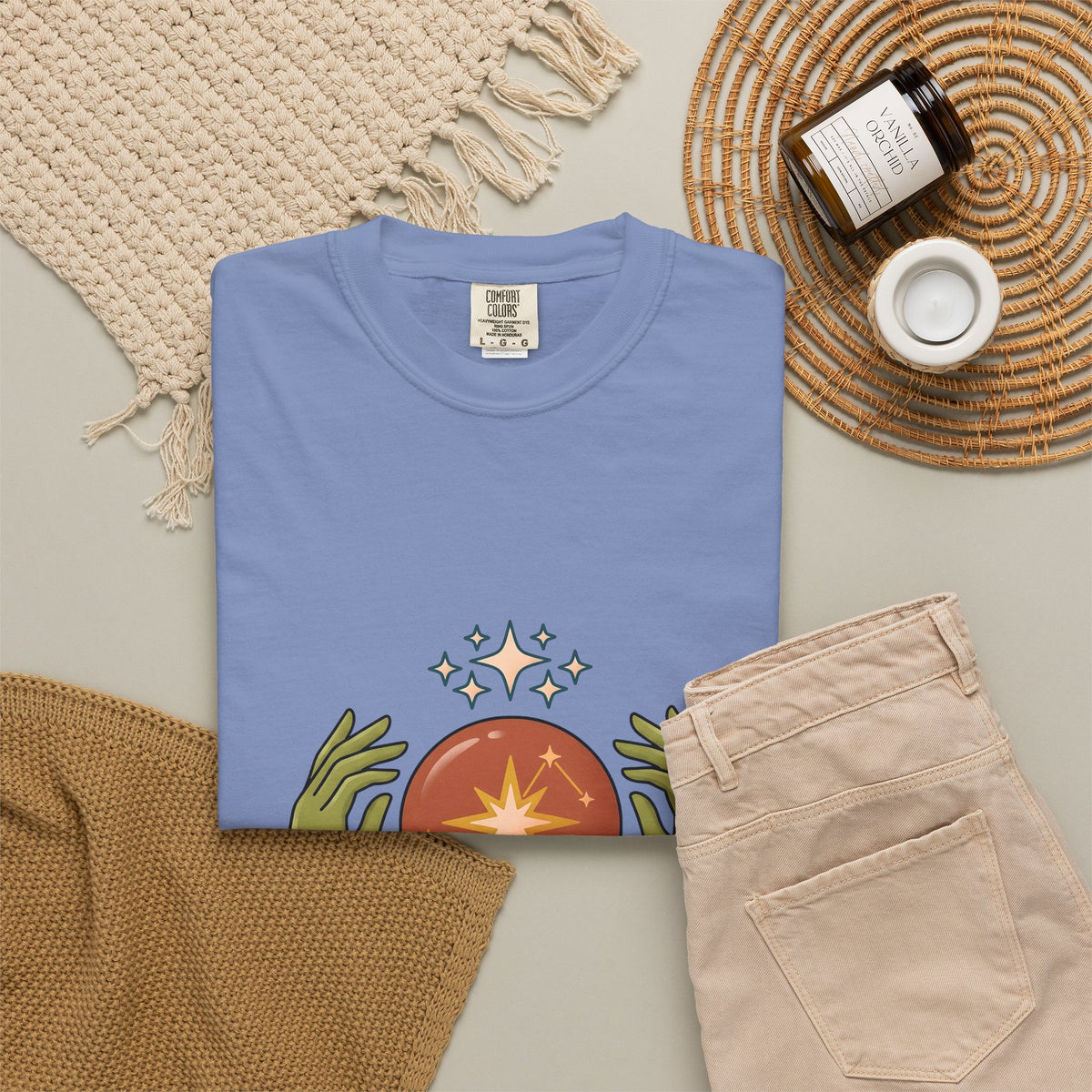 Crystal Ball T-Shirt Boho Chic Astrology Gift Women Mystical T-Shirt Oracle Glass T-Shirt Bohemian Enthusiast Esoteric Graphic Astrology