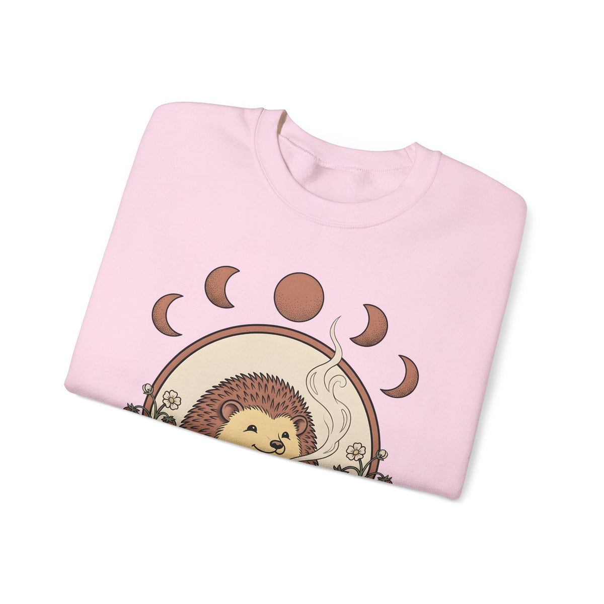 Porcupine Coffee Sweatshirt Cute Wildlife Gift Women Chibi Sweatshirt Coffee Sweatshirt Kawaii Fan Cartoon Sweatshirt Animal Graphic Hand Drawn Strawberry