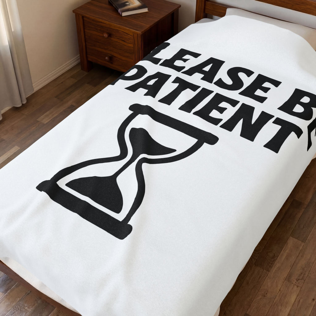 Hourglass Design Blanket Patience Encouragement Gift Women Fun Blanket Sandtimer Blanket Motivational Fan Quirky Blanket Uplifting Graphic Simple