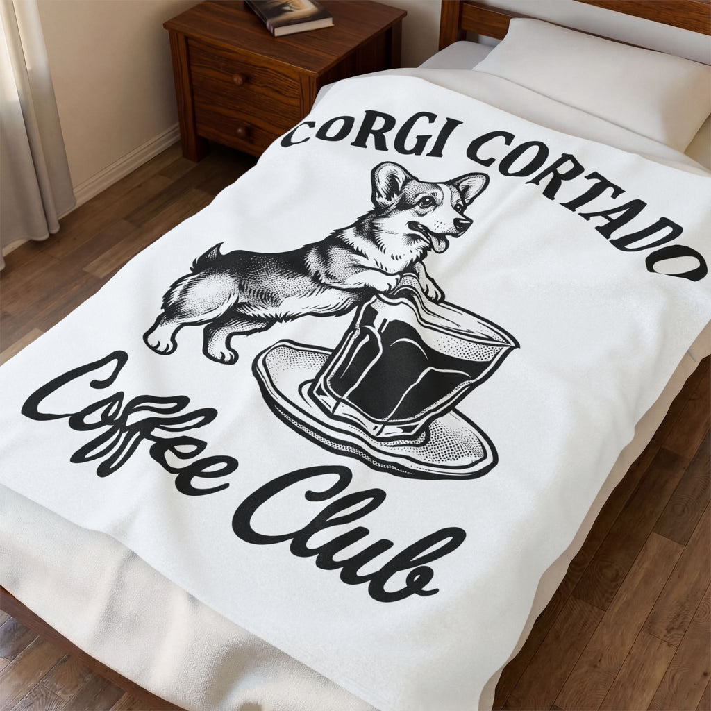 Corgi Blanket Dog Cafe Gift Women Rustic Blanket Pembroke Blanket Dog Fan Country Blanket Coffee Graphic Doodle Latte Cup Blanket