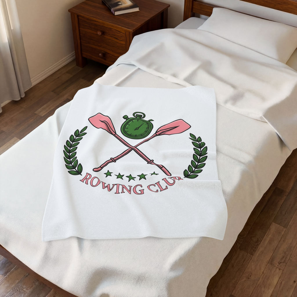 Rowing Oars Rowing Team Gift Classic Oars Rower Enthusiast Retro Crew Vintage Stopwatch Blanket