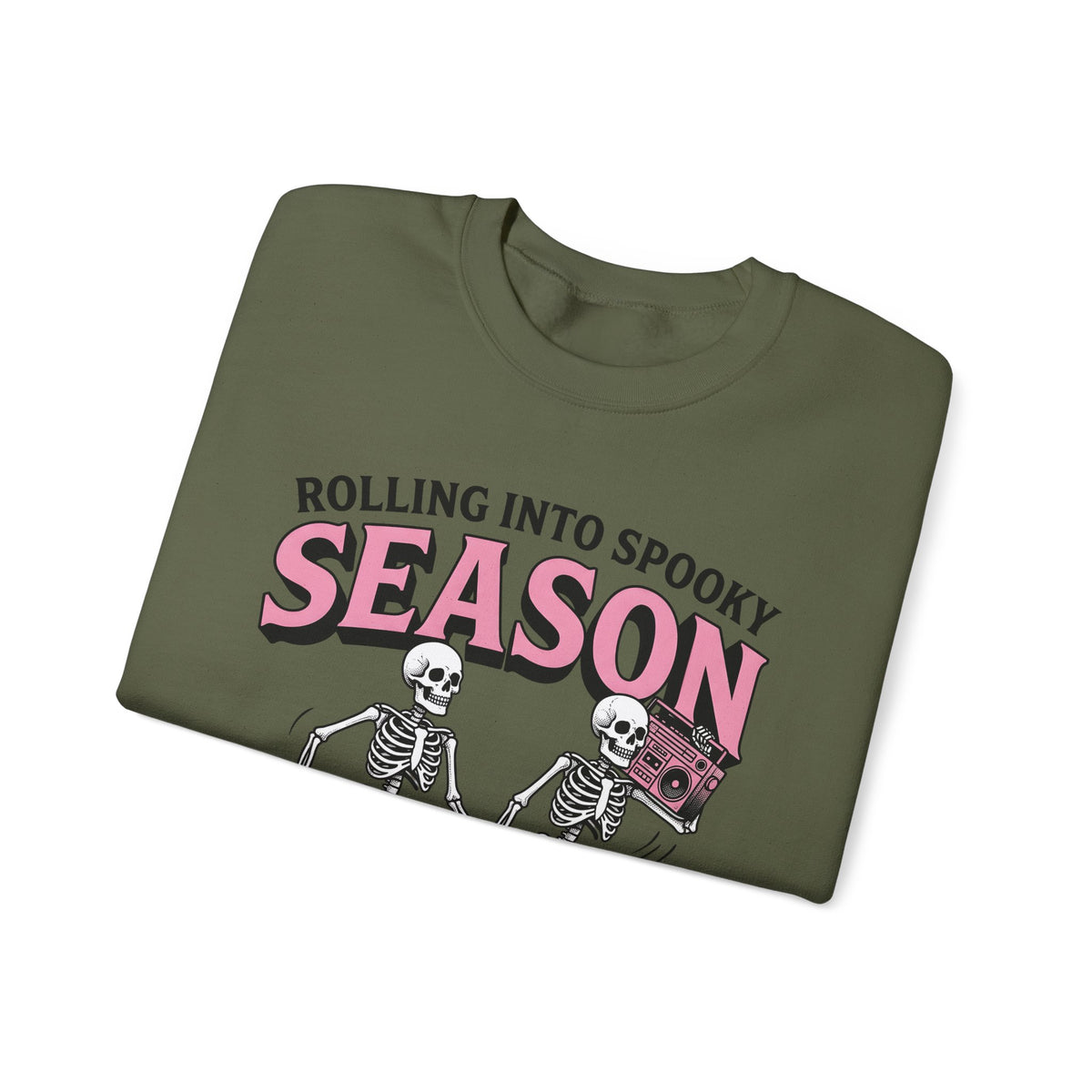 Skull Roller Skate Sweatshirt Halloween Celebration Gift Women Vintage Sweatshirt Roller Skating Sweatshirt Spooky Fan Retro Sweatshirt