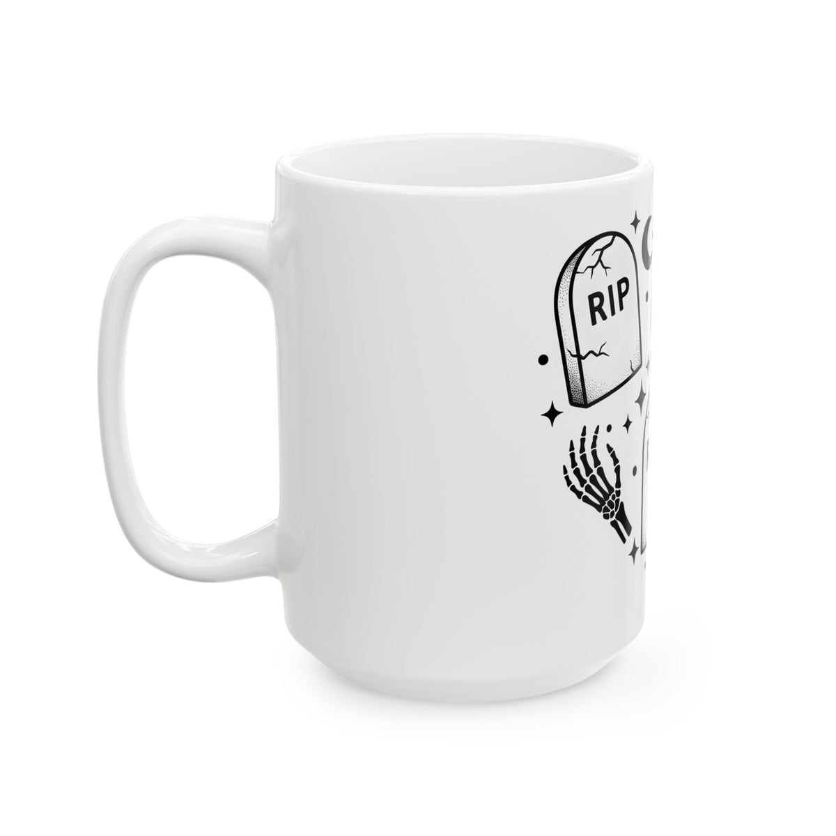 Grave Marker Design Mug Halloween Spooky Gift Women Ghostly Mug Tombstone Mug Horror Fan Macabre Mug Creepy