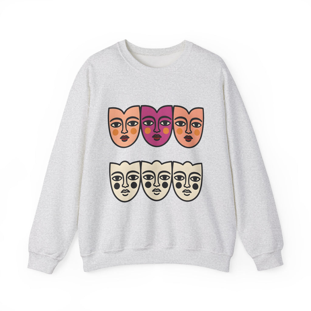 Abstract Faces Sweatshirt Abstract Art Gift Women Modern Sweatshirt Faces Sweatshirt Art Fan Contemporary Sweatshirt Artistic Graphic Minimal Bold Outlines