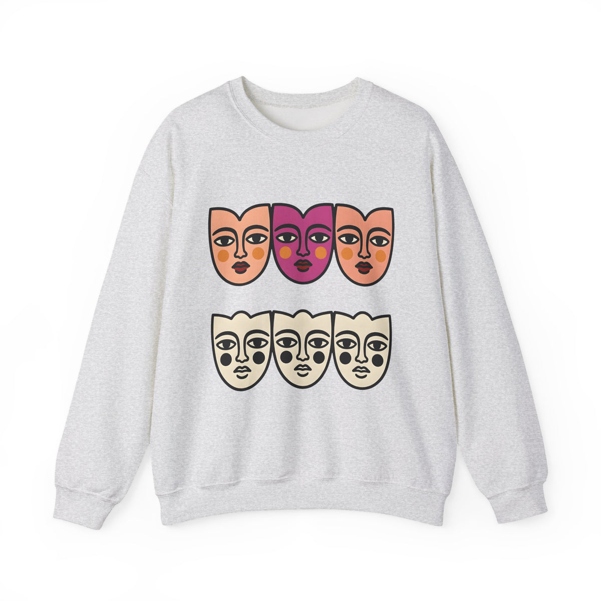 Abstract Faces Sweatshirt Abstract Art Gift Women Modern Sweatshirt Faces Sweatshirt Art Fan Contemporary Sweatshirt Artistic Graphic Minimal Bold Outlines