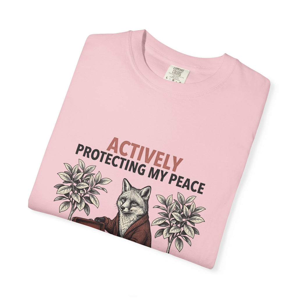 Fox Music Player T-Shirt Funny Creatures Gift Women Classic T-Shirt Mp3 Player T-Shirt Humor Fan Retro T-Shirt Animal Graphic Doodle Indoor Plants