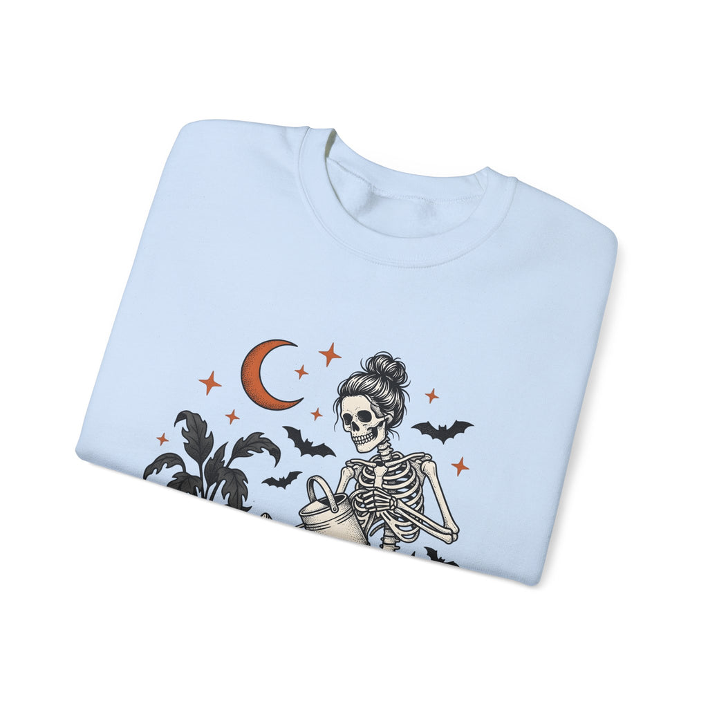 Skeleton Gardener Sweatshirt Mom Halloween Gift Women Tattoo Sweatshirt Bones Sweatshirt Mother Enthusiast Ink Sweatshirt Spooky Graphic Vintage Houseplants