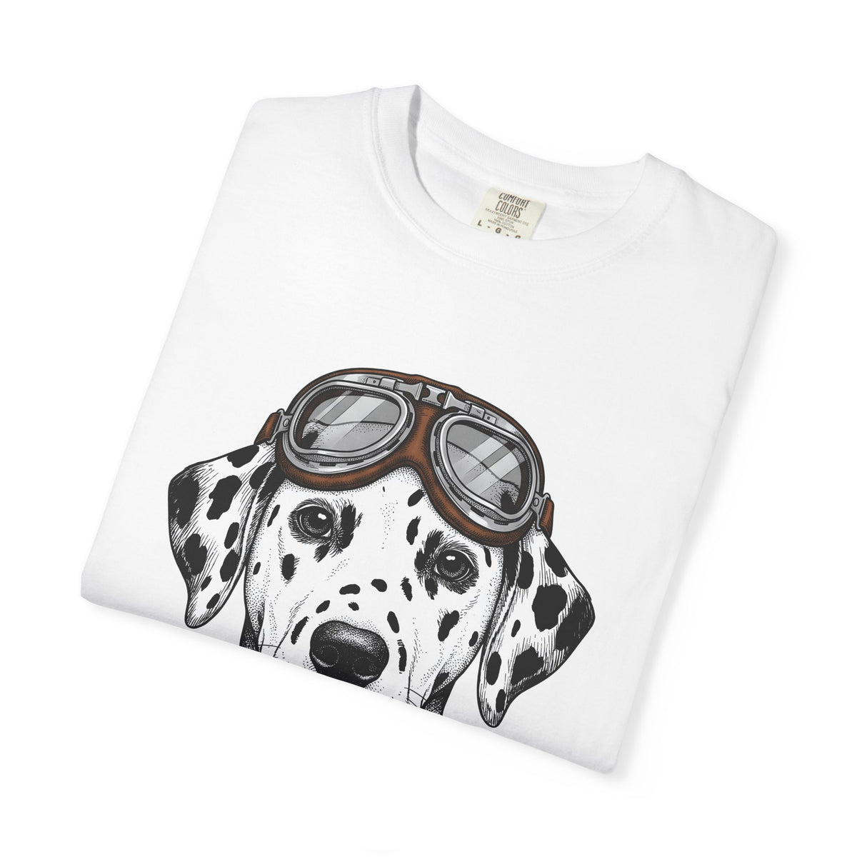 Dalmatian Puppy T-Shirt Dog Pets Gift Women Line Art T-Shirt Puppy T-Shirt Dog Fan Dalmatian T-Shirt Animal Graphic Retro Pilot Goggles T-Shirt