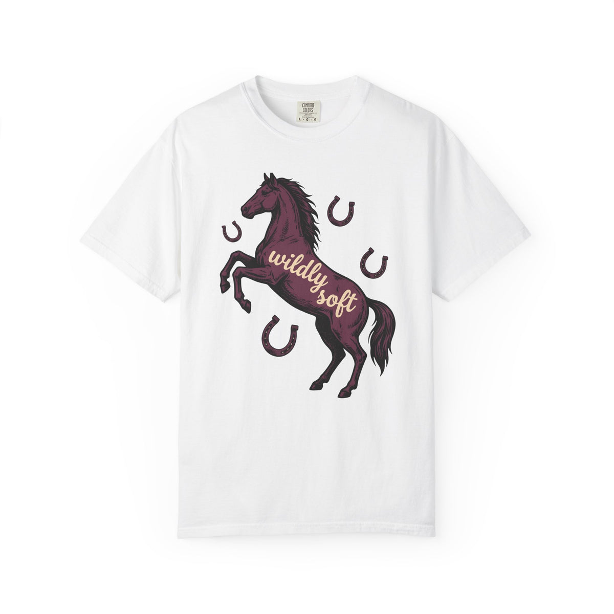 Horse Design T-Shirt Boho Chic Ranch Gift Women Classic T-Shirt Equine T-Shirt Hippie Fan Vintage T-Shirt Western Graphic Doodle Horseshoe T-Shirt