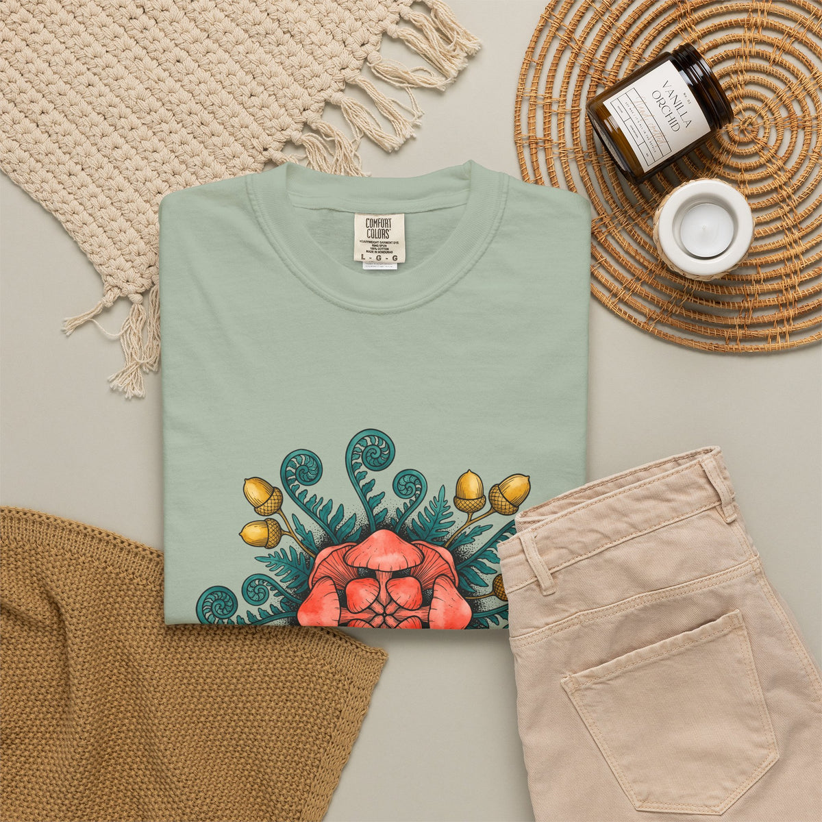 Shroom Mandala T-Shirt Boho Chic Flora Gift Women Bohemian T-Shirt Mushroom T-Shirt Hippie Fan Tribal T-Shirt Botanical Graphic Line Art Seed Pods