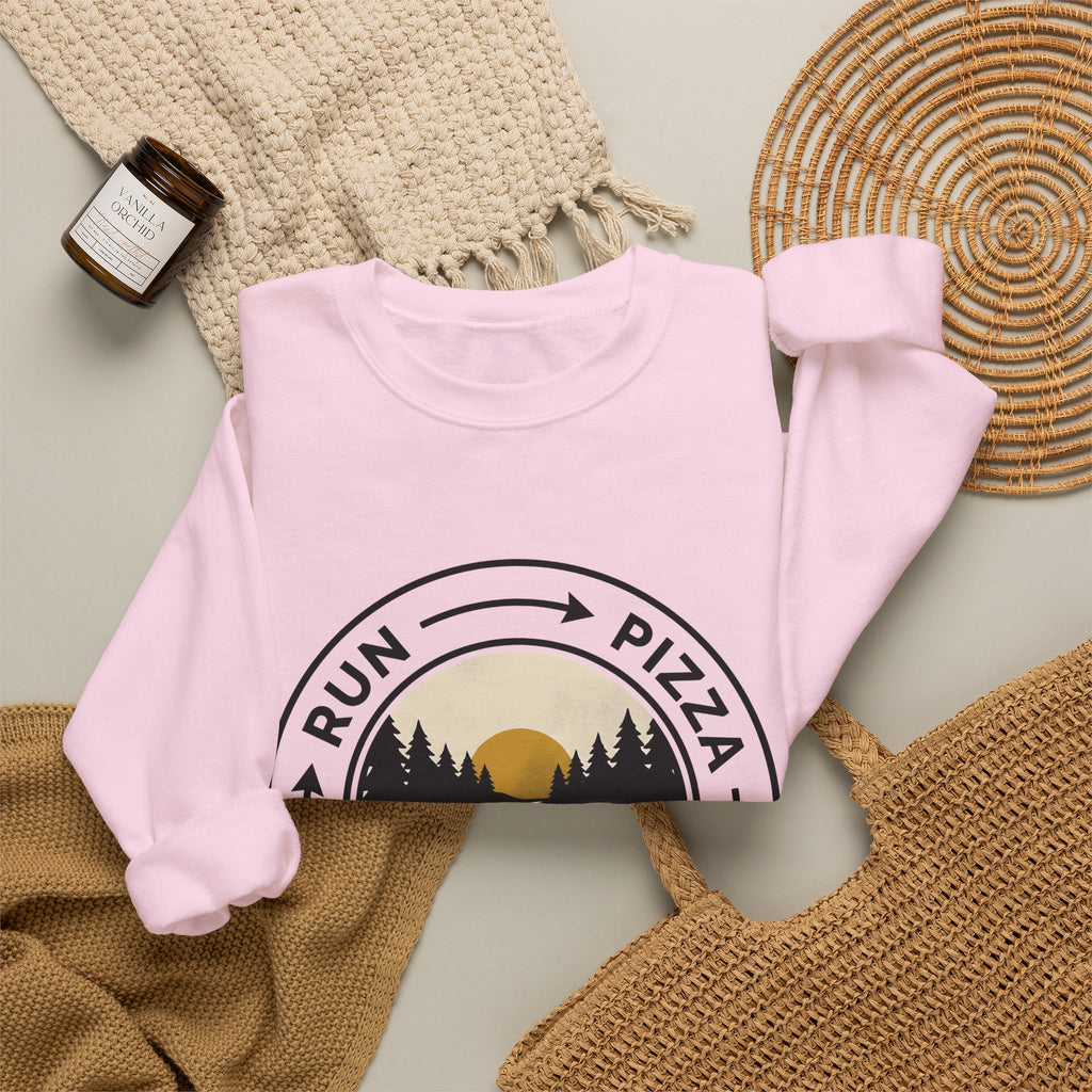 Hiking Trail Sports Jogging Gift Sketch Trail Athlete Enthusiast Drawing Runner Cartoon Sweatshirt