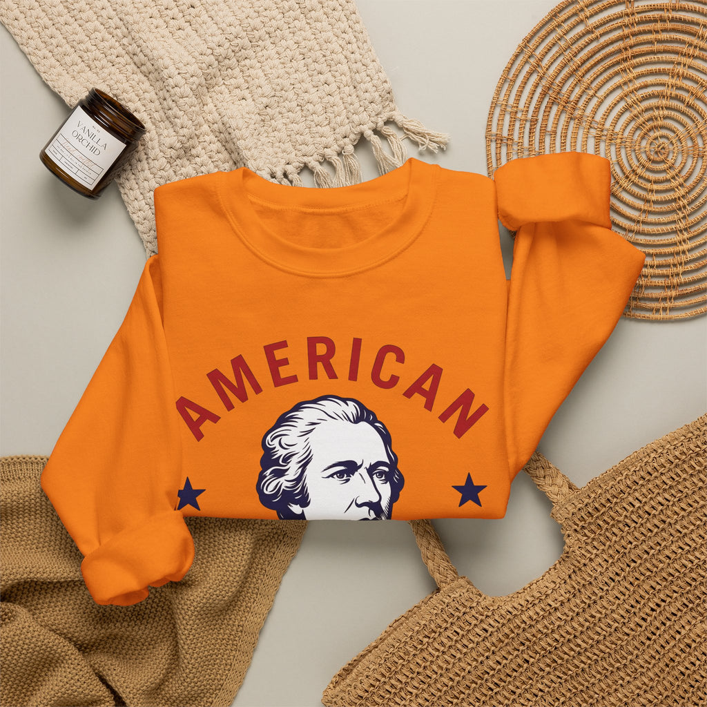 Founding Father Illustration Sweatshirt America Heritage Gift Women Traditional Sweatshirt Patriot Sweatshirt American Fan Historical Sweatshirt Heritage