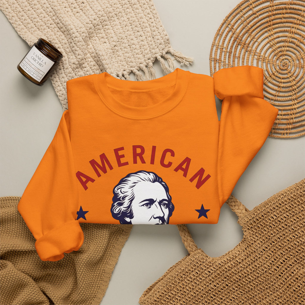Founding Father Illustration Sweatshirt America Heritage Gift Women Traditional Sweatshirt Patriot Sweatshirt American Fan Historical Sweatshirt Heritage