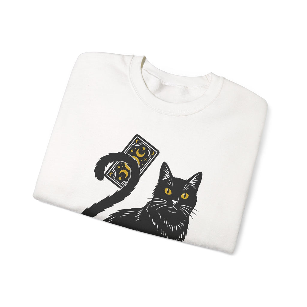 Black Cat Sweatshirt Cat Witchcraft Gift Women Mystical Sweatshirt Cat Sweatshirt Feline Fan Occult Graphic Vintage Tarot Card Sweatshirt
