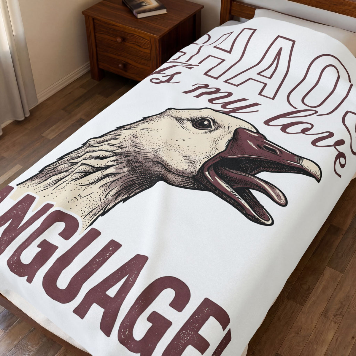 Goose Graphic Blanket Funny Animal Gift Women Hand Drawn Blanket Goose Blanket Humor Fan Fowl Graphic Vintage Animal Humor Blanket