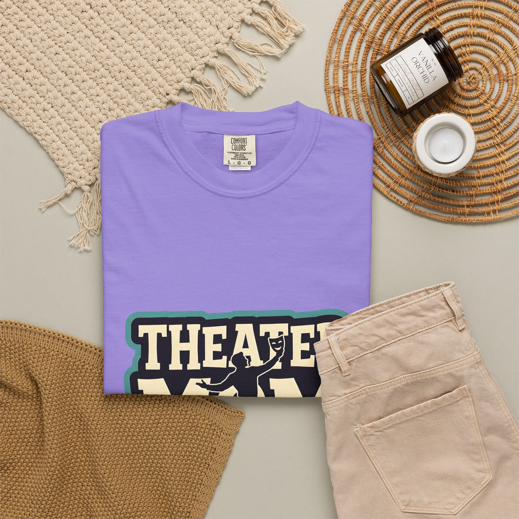 Play Actor T-Shirt Moms Show Gift Women Line Art T-Shirt Thespian T-Shirt Mother Fan Minimalist T-Shirt Drama Graphic Old School Theater Mask