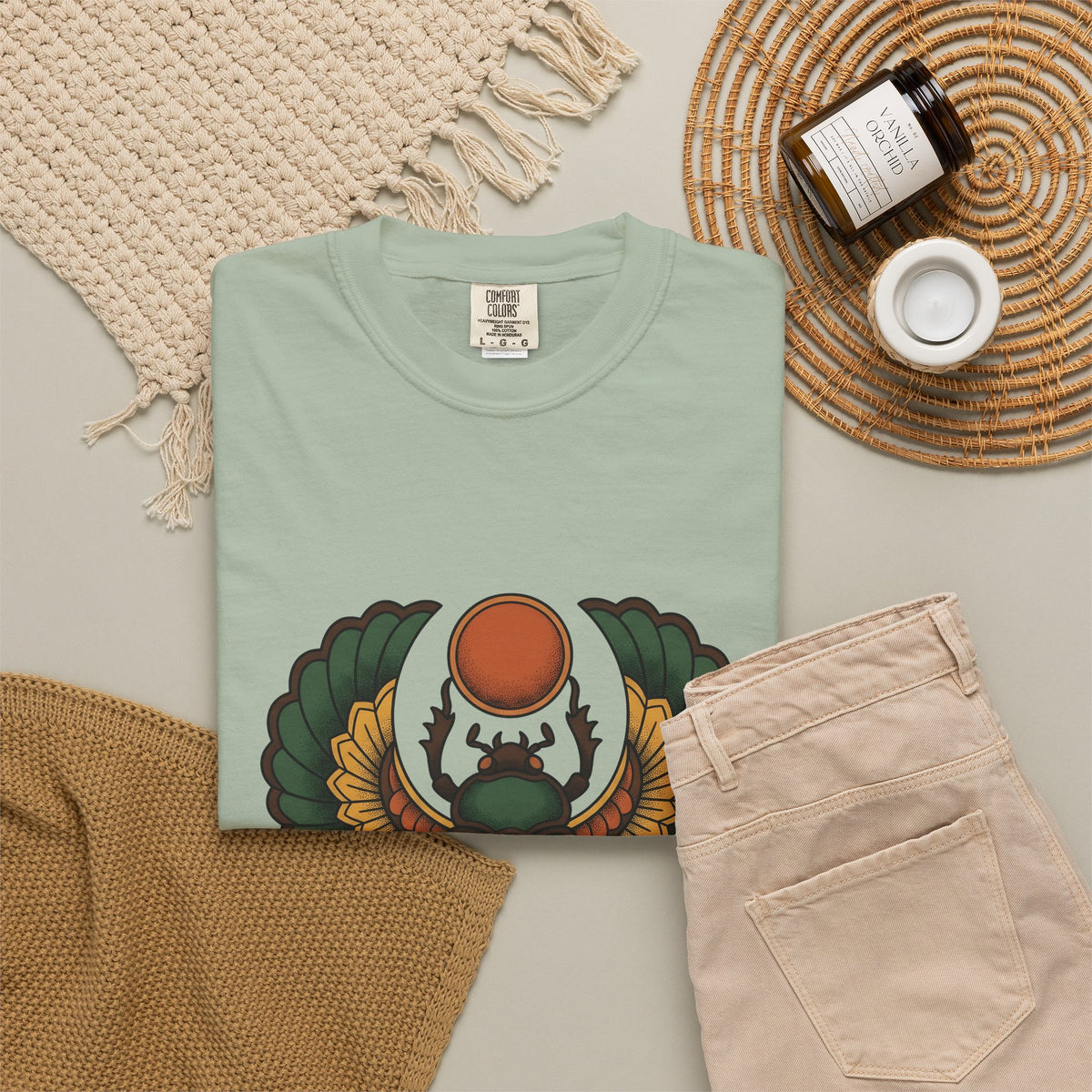 Beetle Bug T-Shirt Boho Chic Chakra Gift Women Minimalist T-Shirt Scarab T-Shirt Bohemian Enthusiast Simple T-Shirt Energy Graphic Hand Drawn Sun