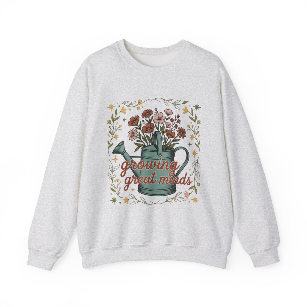 Watering Can Bouquet Sweatshirt Teacher Horticulture Gift Women Line Art Sweatshirt Flower Arrangement Sweatshirt Educator Enthusiast Illustration Design