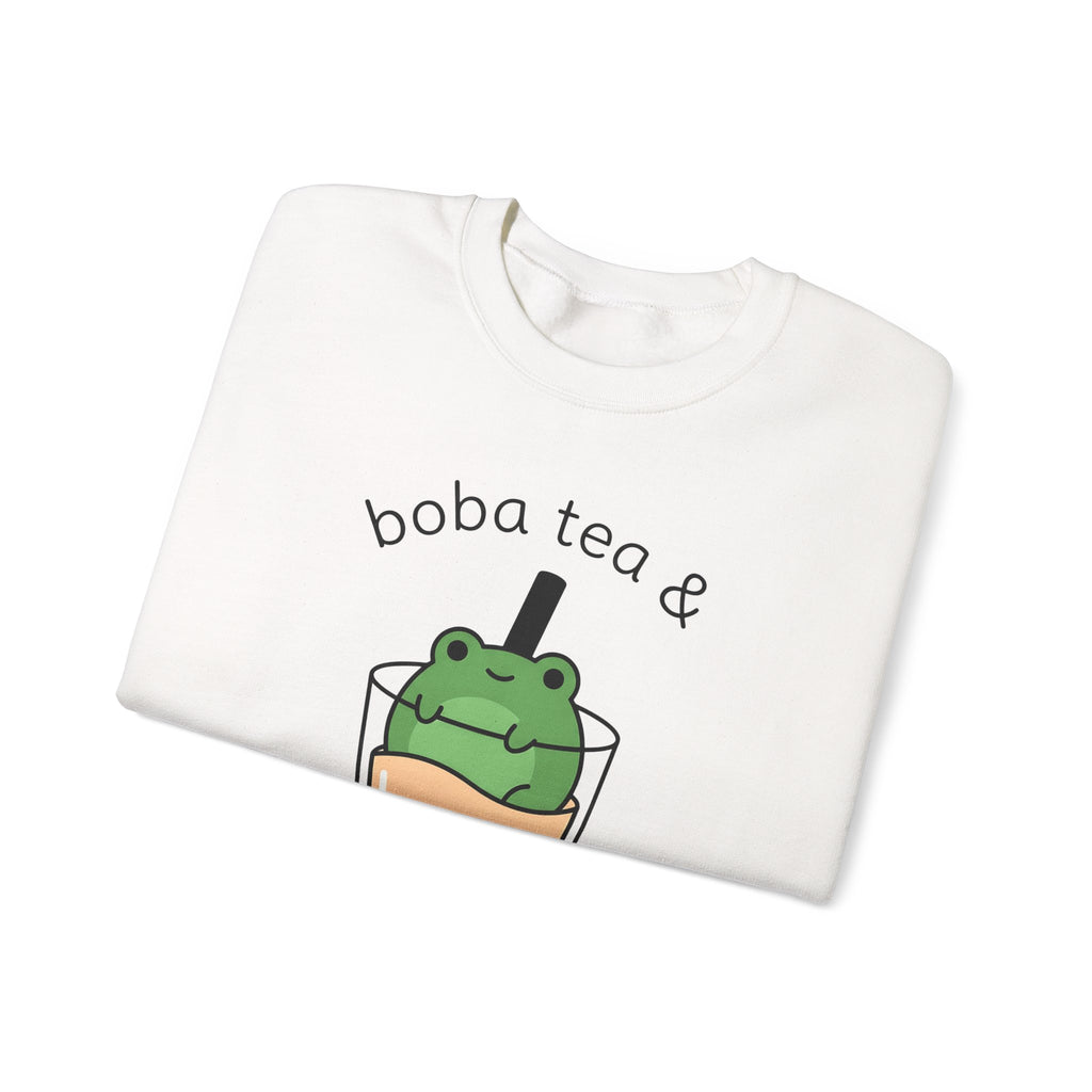 Frog Boba Drink Sweatshirt Drinks Creatures Gift Women Sweet Sweatshirt Boba Sweatshirt Beverage Fan Toad Graphic Sleek Bubble Tea Sweatshirt