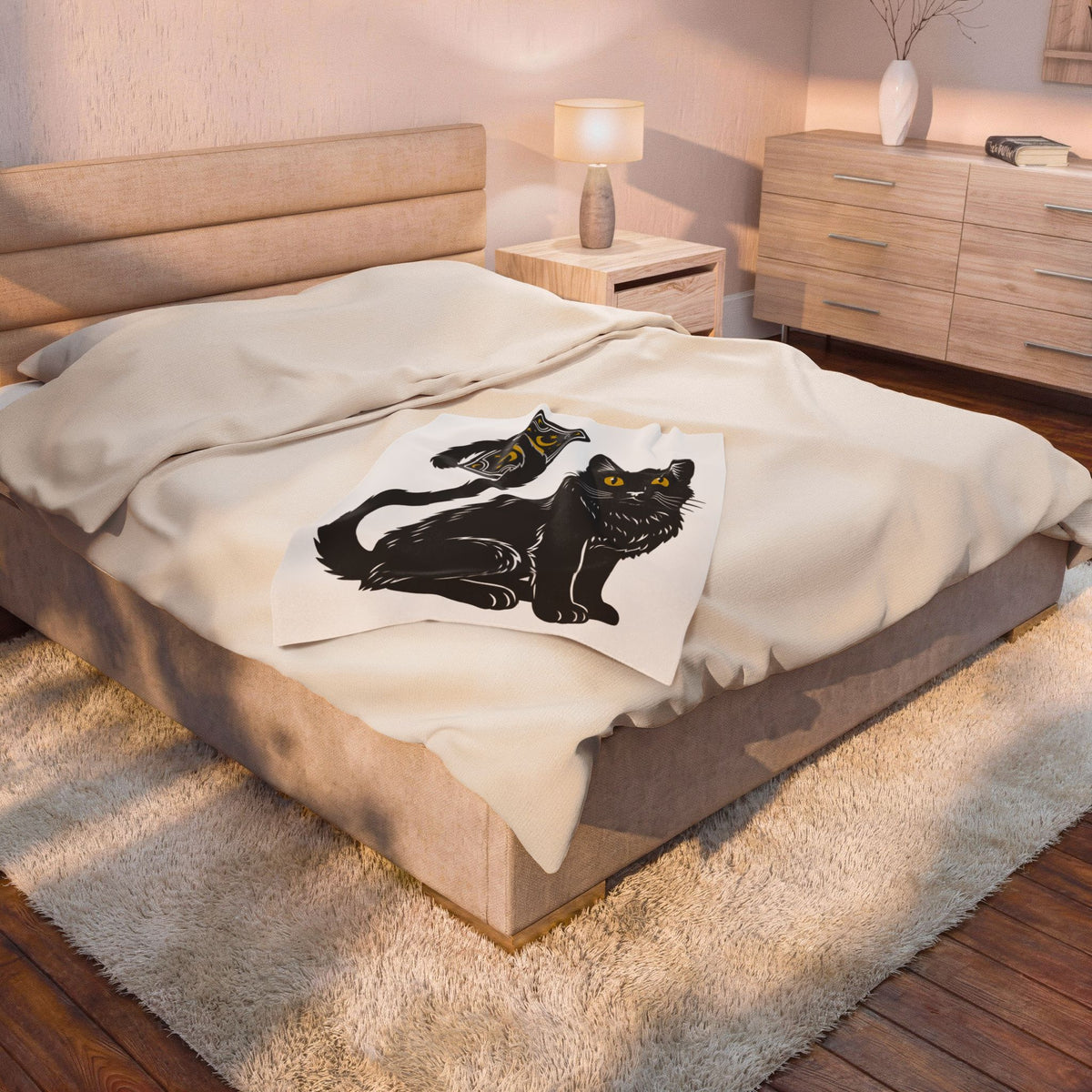 Black Cat Blanket Cat Witchcraft Gift Women Mystical Blanket Cat Blanket Feline Fan Occult Graphic Vintage Tarot Card Blanket