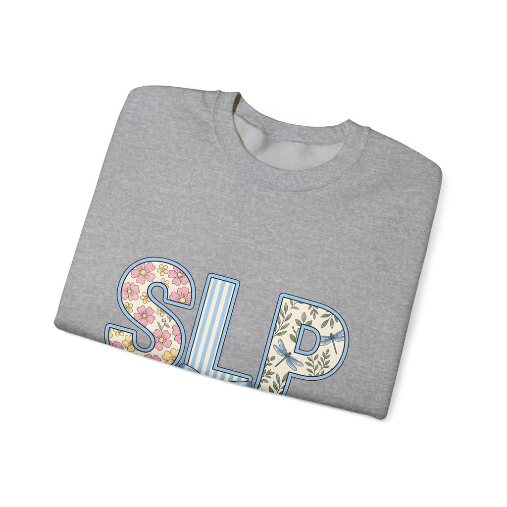 Floral Dragonfly Monogram Sweatshirt Speech Therapist Educator Gift Women Whimsical Sweatshirt Monogram Sweatshirt Speech Pathology Enthusiast Whimsy