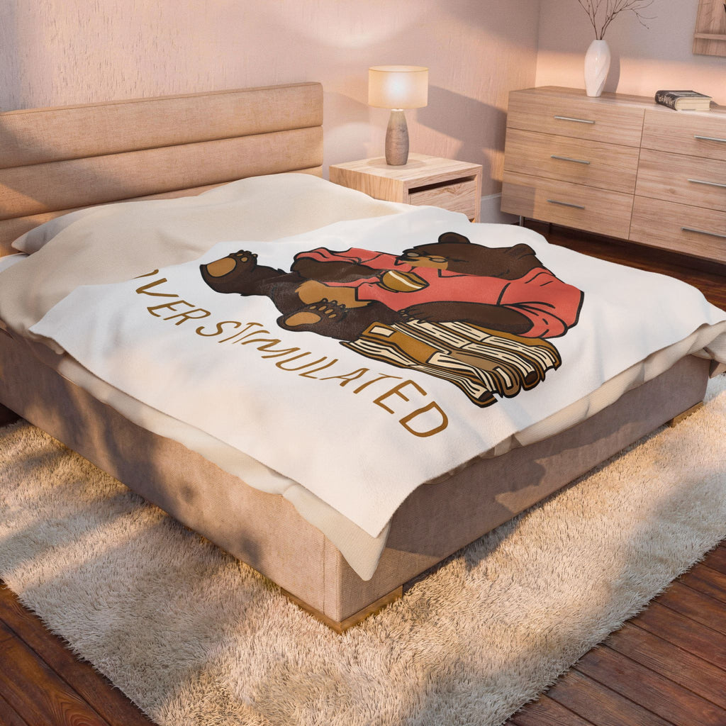 Bear Mocha Blanket Teachers Caffeine Gift Women Illustration Blanket Mocha Blanket Educator Enthusiast Drawing Blanket Caffeine Graphic Doodle