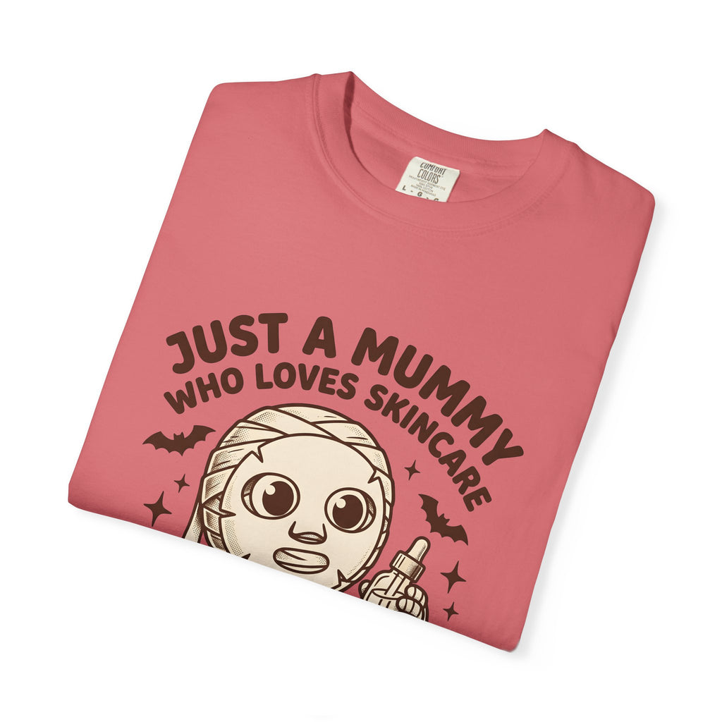 Mummy Costume T-Shirt Halloween Makeup Gift Women Animated T-Shirt Wrap T-Shirt Horror Fan Cartoon T-Shirt Cosmetics Graphic