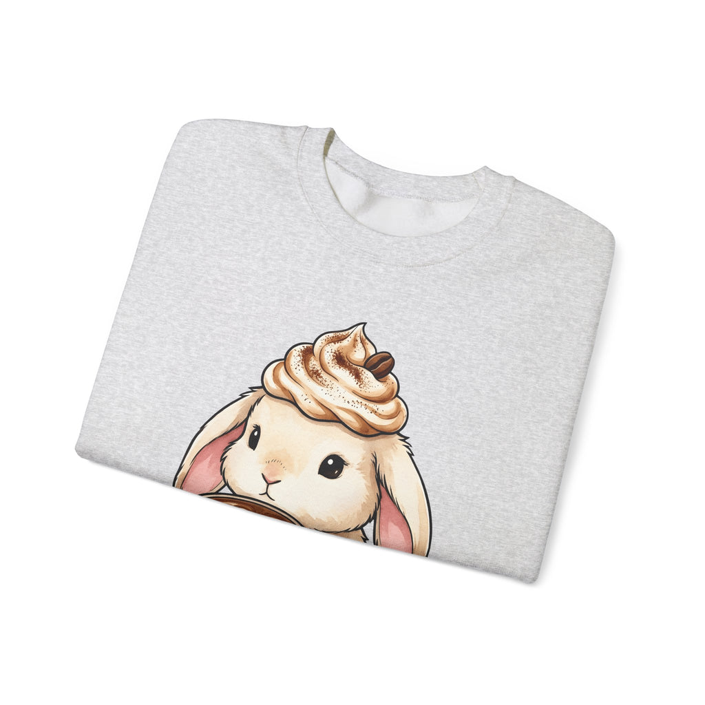 Bunny Espresso Sweatshirt Coffee Wildlife Gift Women Adorable Sweatshirt Rabbit Coffee Sweatshirt Coffee Fan Animal Graphic Sweatshirt Painterly Froth Sweatshirt