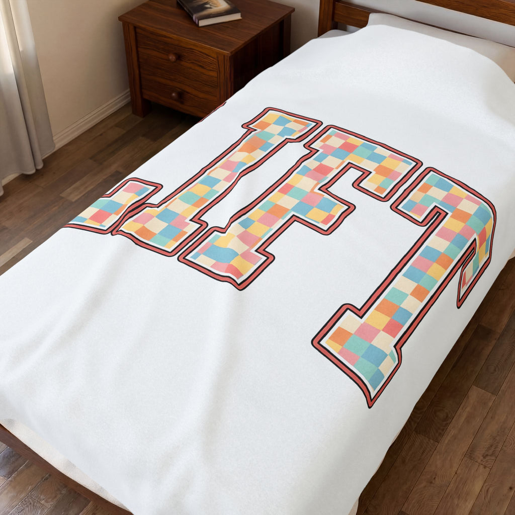 Chunky Block Text Blanket Sports Workout Gift Women Neon Blanket Typography Blanket Athlete Enthusiast Glowing Blanket Fitness Graphic Classic