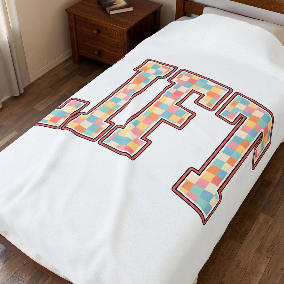 Chunky Block Text Blanket Sports Workout Gift Women Neon Blanket Typography Blanket Athlete Enthusiast Glowing Blanket Fitness Graphic Classic