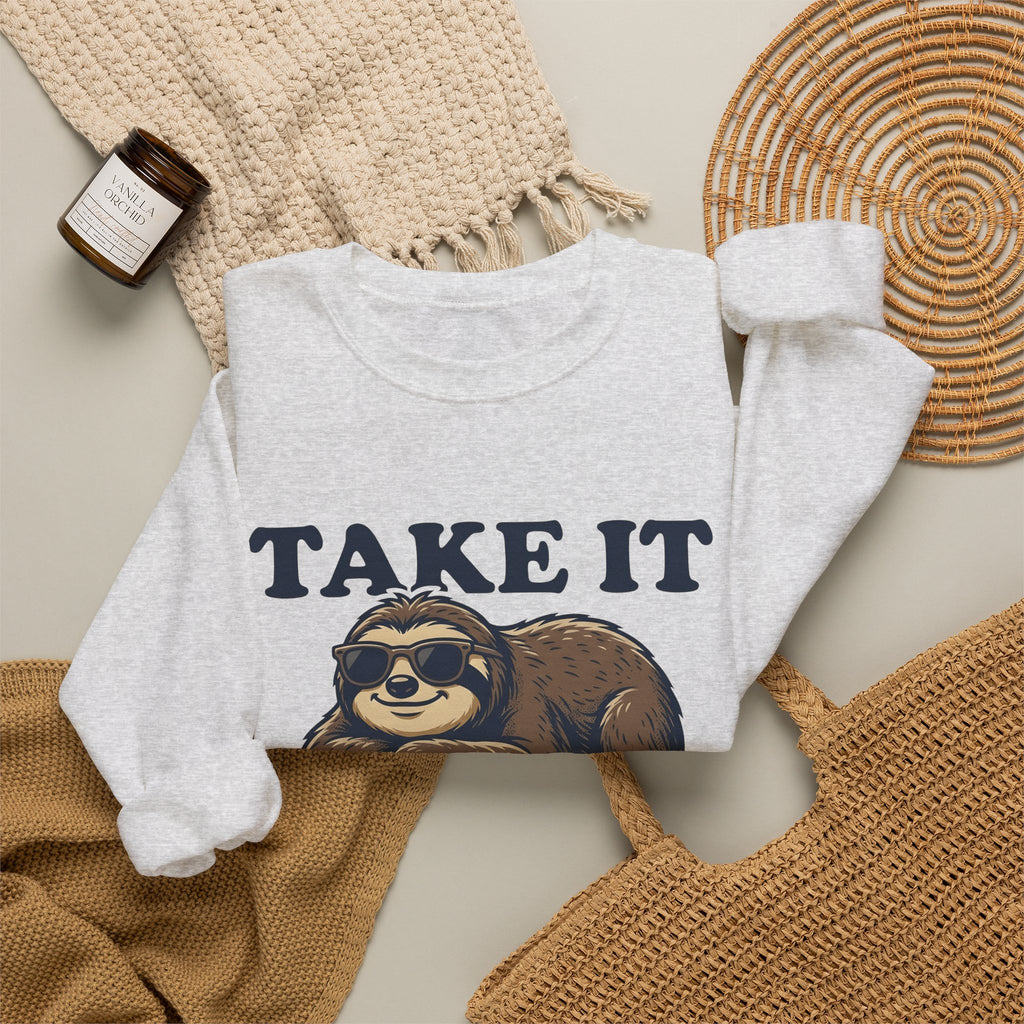 Sloth Shades Sweatshirt Funny Wildlife Gift Women Comic Sweatshirt Cool Shades Sweatshirt Humor Fan Cartoon Sweatshirt Animal Graphic Vintage Tropical Leaf