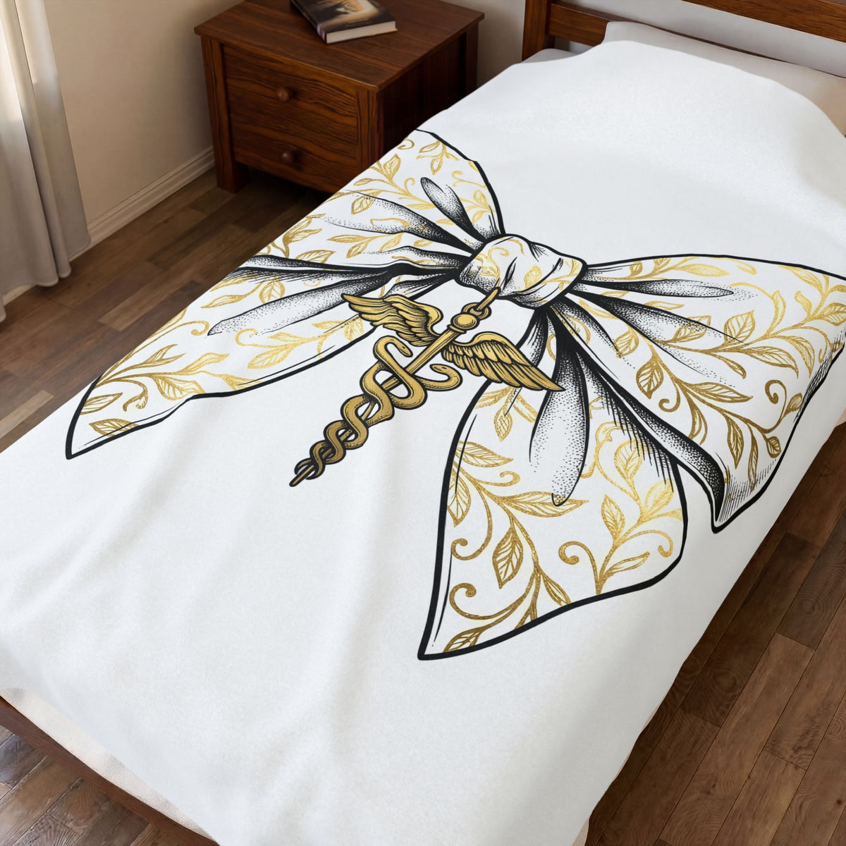 Medical Bow Blanket Nurses Healthcare Gift Women Botanical Blanket Medical Bow Tie Blanket Nurse Enthusiast Botanical Illustration Medical Graphic
