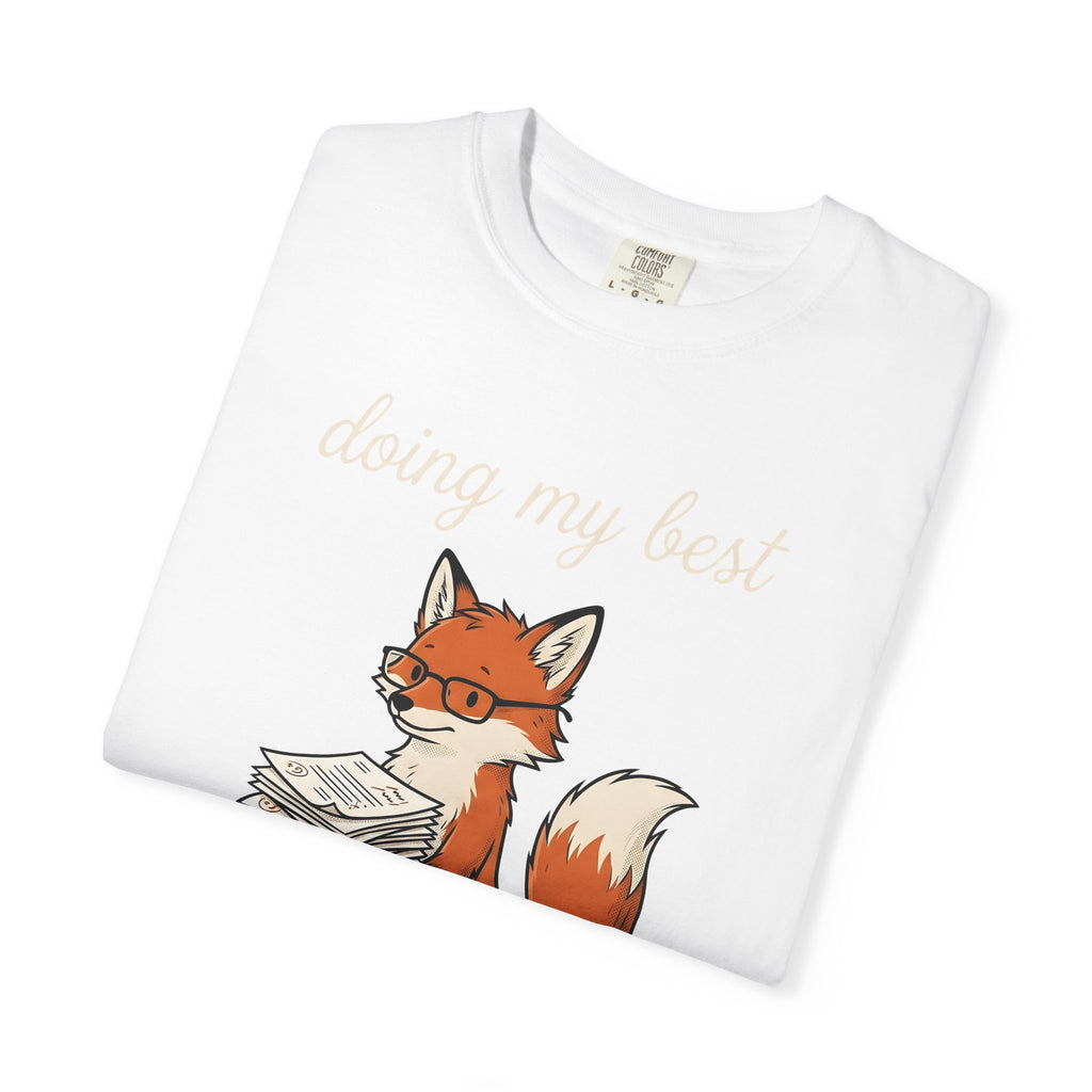 Fox Glasses T-Shirt Teacher Animal Gift Women Cute T-Shirt Spectacles T-Shirt Educator Enthusiast Adorable T-Shirt Wildlife Graphic Hand Drawn