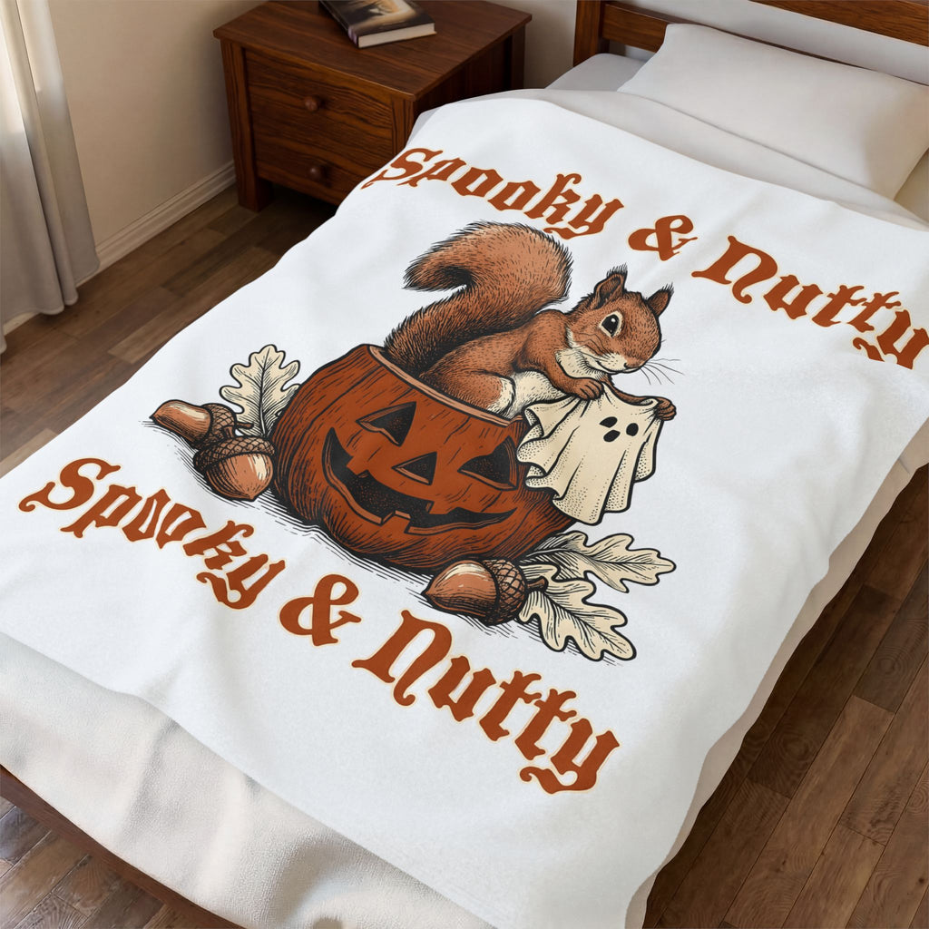Tree Critter Pumpkin Blanket Halloween Creatures Gift Women Rustic Blanket Gourd Blanket Spooky Fan Primitive Blanket Monster Graphic Outline Seed