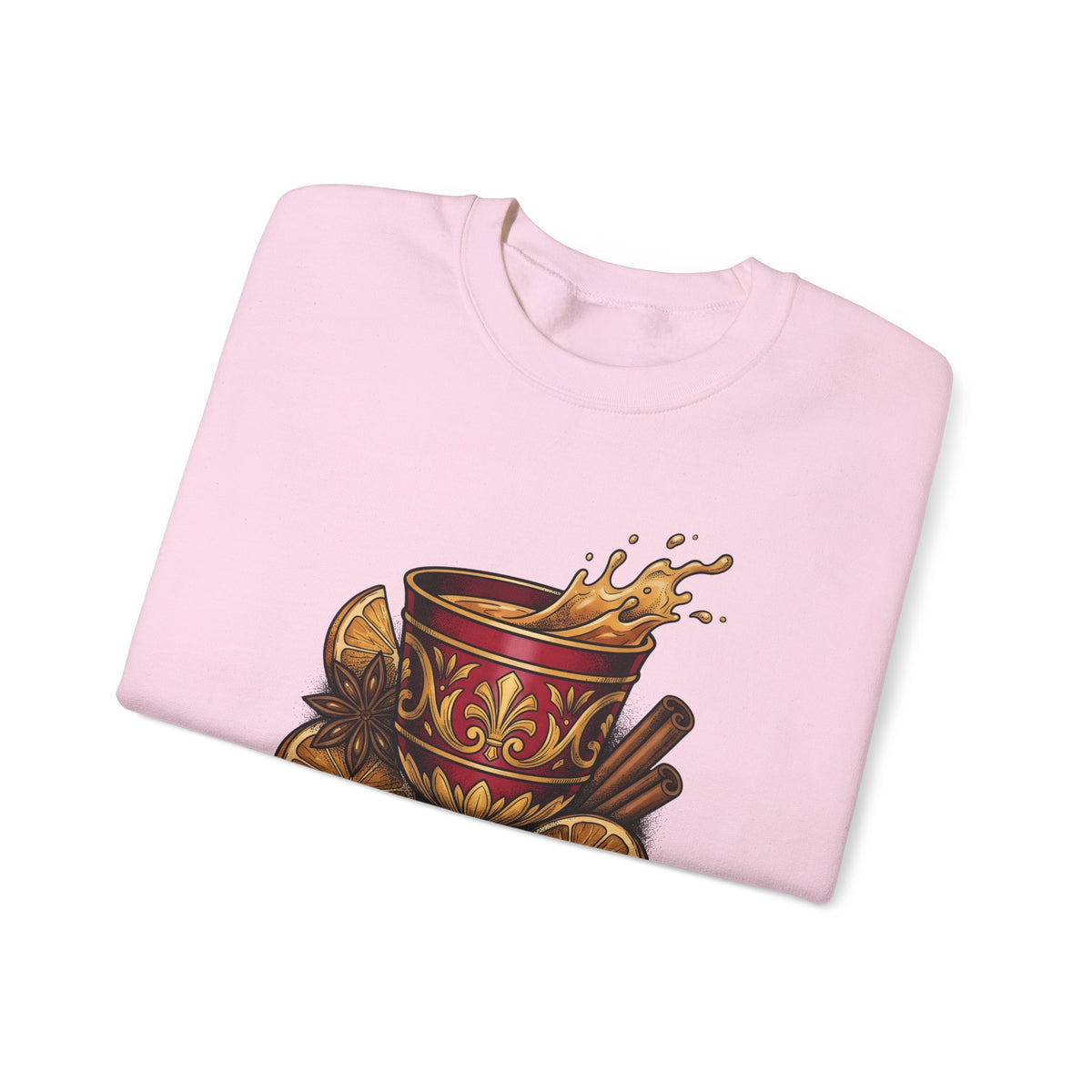 Hot Spiced Drink Holiday Yuletide Gift Farmhouse Mulled Wine Christmas Fan Rustic Winter Outline Sweatshirt