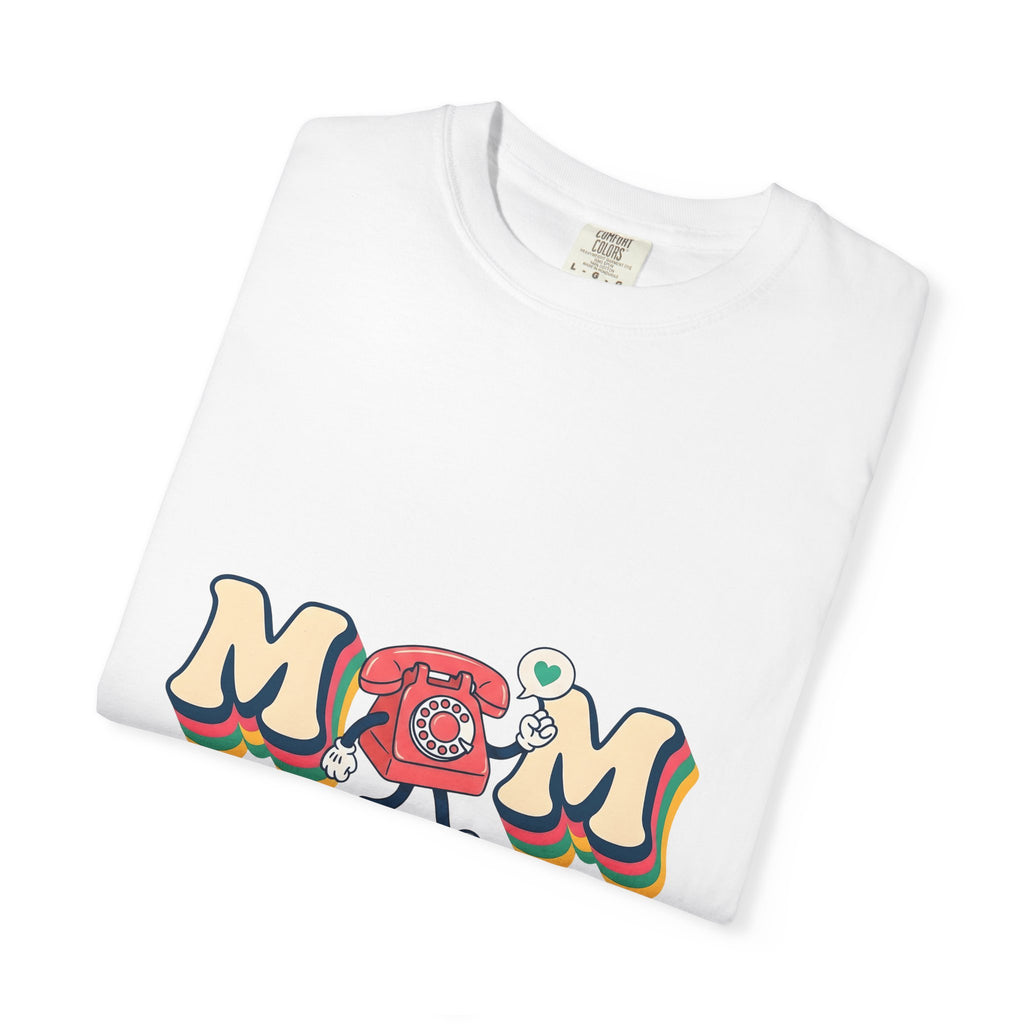 Vintage Phone T-Shirt Moms Relatives Gift Women Comic T-Shirt Old Phone T-Shirt Mother Fan Cartoon T-Shirt Family Graphic Classic Love Symbol