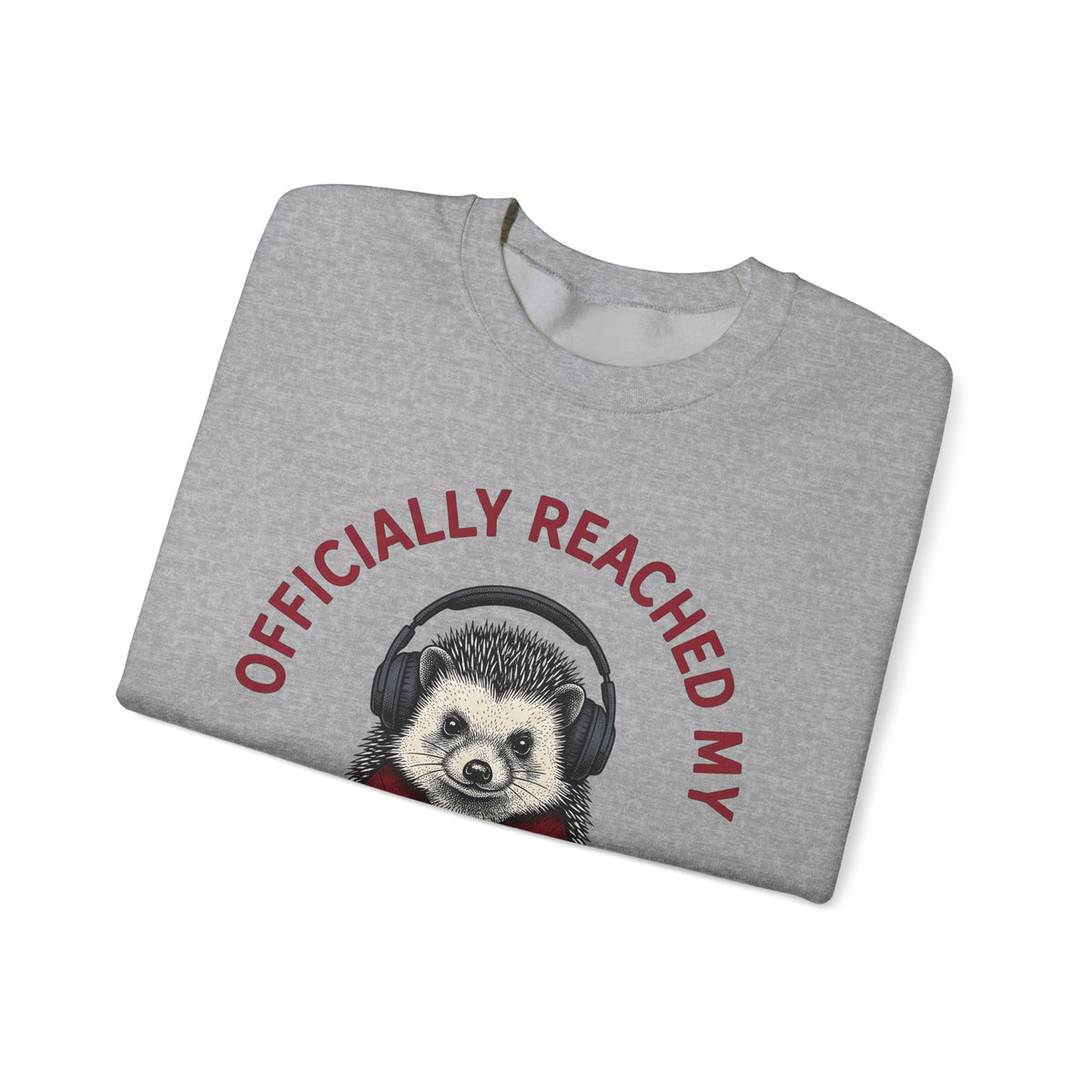 Hedgehog Headphones Sweatshirt Moms Animal Gift Women Quirky Sweatshirt Earphones Sweatshirt Mother Fan Earbud Graphic Retro Sweatshirt Vintage Sweatshirt Sweatshirt