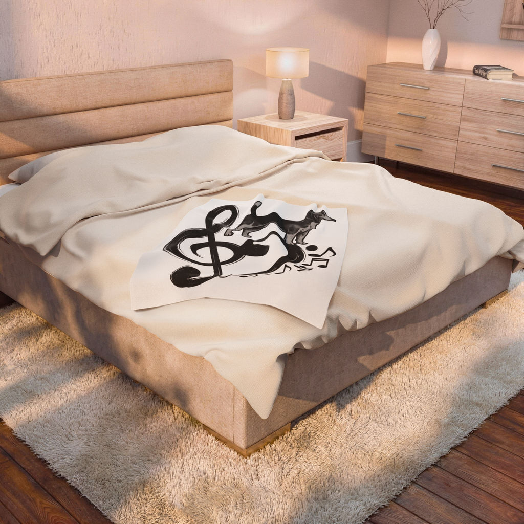 Beagle Pet Blanket Dog Sound Gift Women Classic Blanket Hound Blanket Dog Fan Puppy Blanket Music Graphic Doodle Note Symbols Blanket