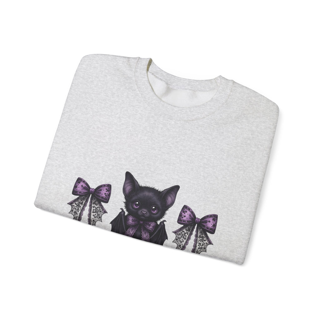 Sweet Bat Halloween Occult Gift Anime Vampire Horror Fan Manga Esoteric Hand Drawn Frill Sweatshirt