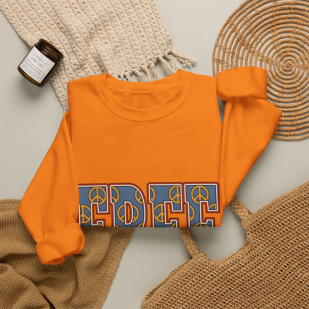 Peace Sign Graphic Sweatshirt America 4Th Of July Patriotic Gift Women Bold Sweatshirt Symbol Sweatshirt Fireworks Fan Graphic Design Vintage Retro Pattern