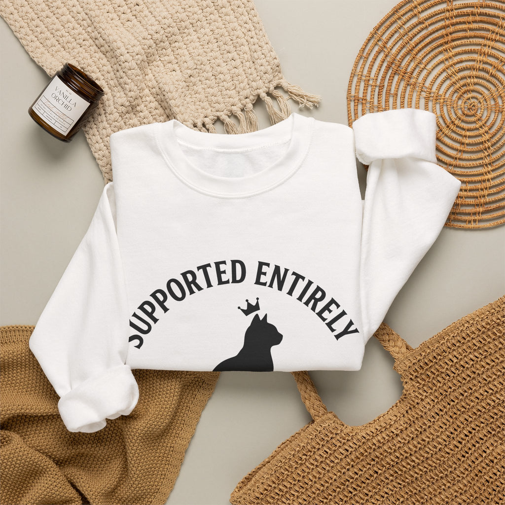 Cat Outline Sweatshirt Cat Animal Gift Women Simple Sweatshirt Kitten Sweatshirt Cat Fan Feline Sweatshirt Creature Graphic Retro Tiara Sweatshirt