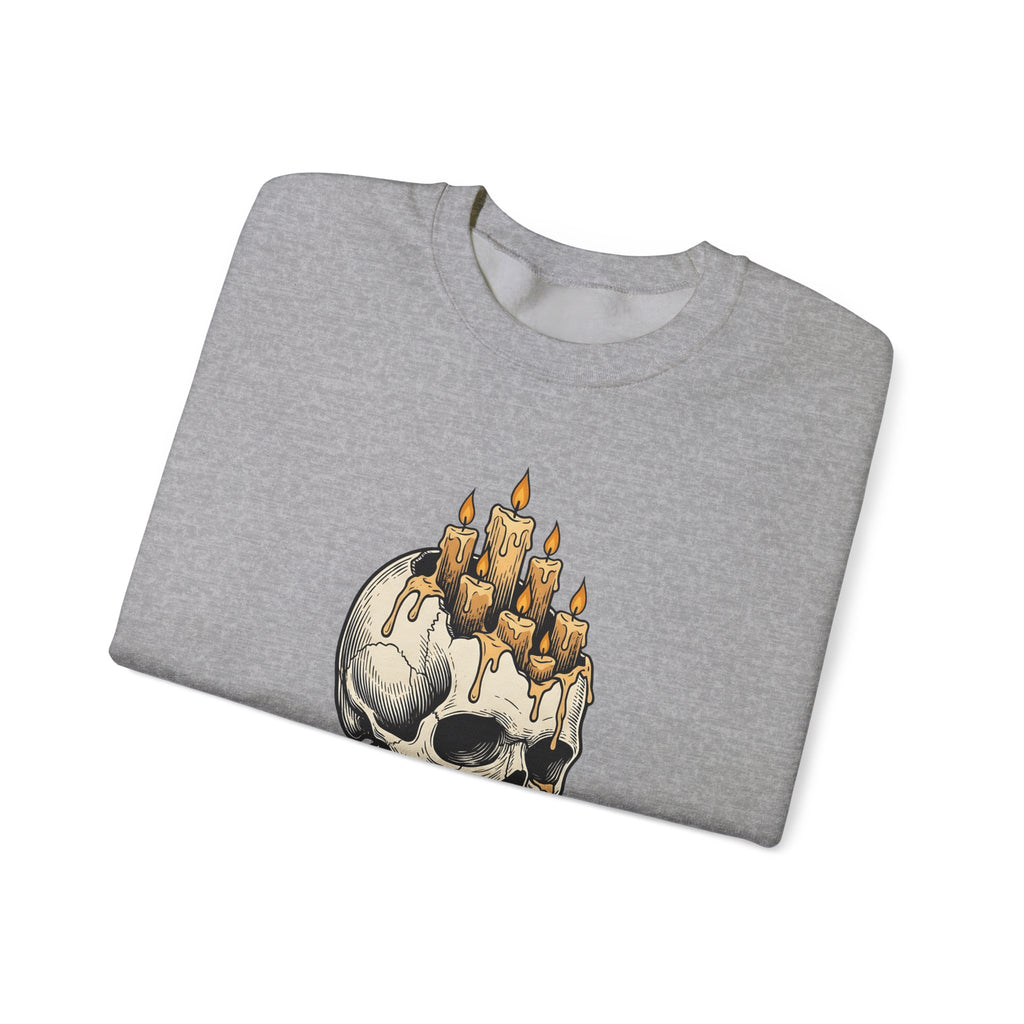 Skull Candles Sweatshirt Gothic Halloween Gift Women Gothic Sweatshirt Candle Sweatshirt Dark Fan Cthulhu Graphic Spooky Sweatshirt Vintage Wax Sweatshirt