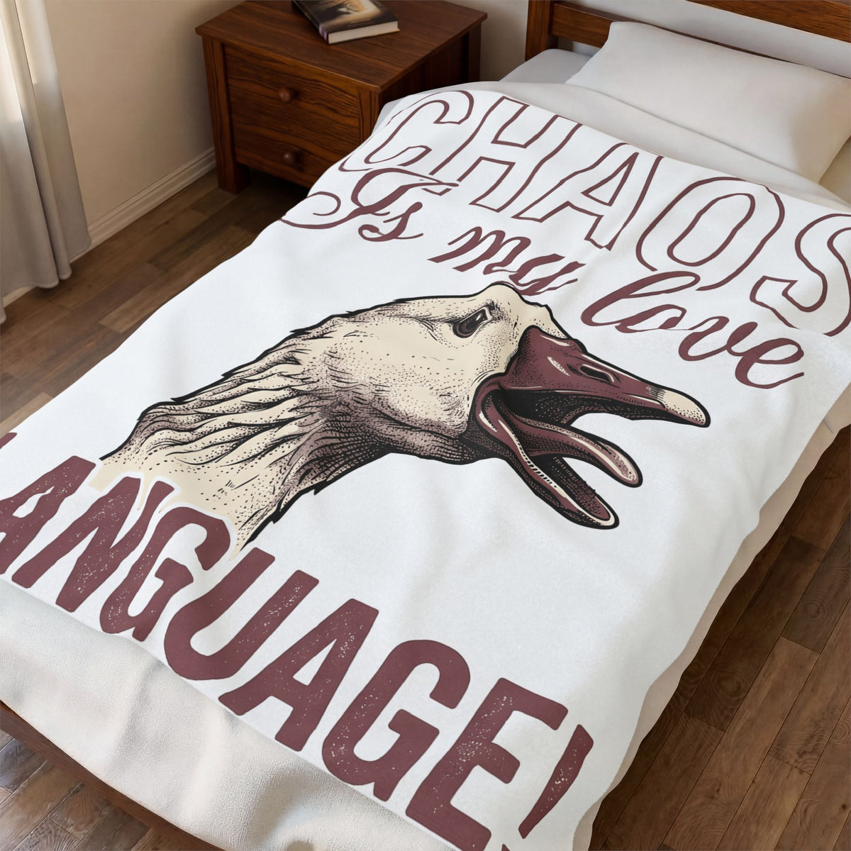 Goose Graphic Blanket Funny Animal Gift Women Hand Drawn Blanket Goose Blanket Humor Fan Fowl Graphic Vintage Animal Humor Blanket