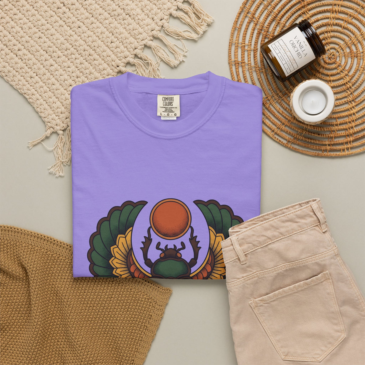 Beetle Bug T-Shirt Boho Chic Chakra Gift Women Minimalist T-Shirt Scarab T-Shirt Bohemian Enthusiast Simple T-Shirt Energy Graphic Hand Drawn Sun