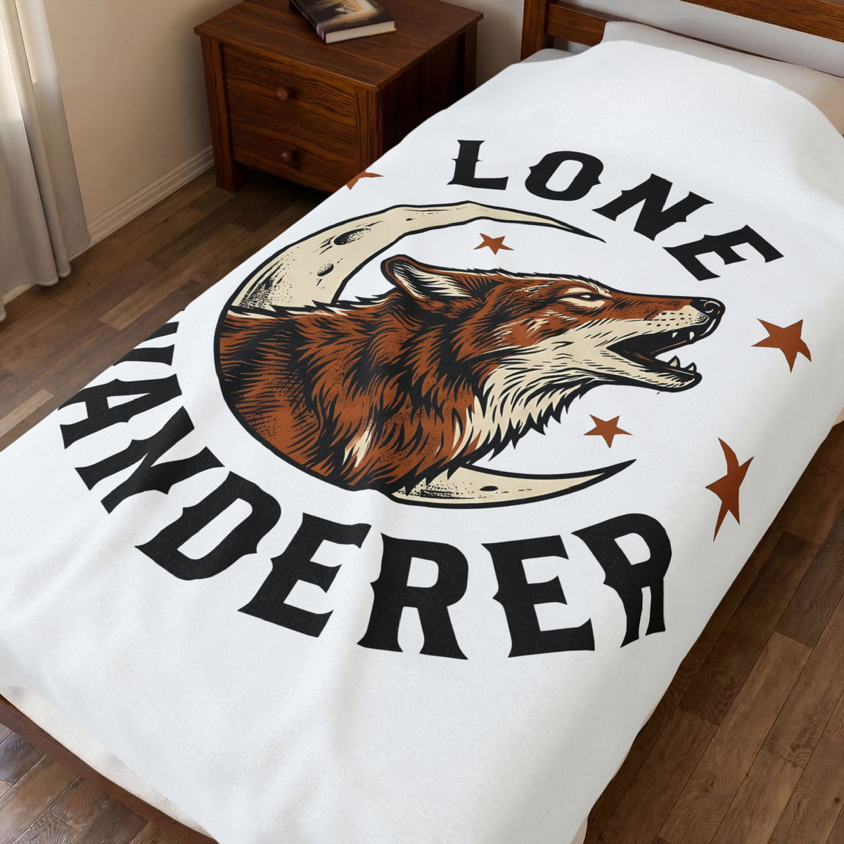 Howling Wolf Blanket Cowgirl Nature Gift Women Rustic Blanket Wolf Blanket Cowgirl Fan Vintage Blanket Environmental Graphic Classic Moon Crescent