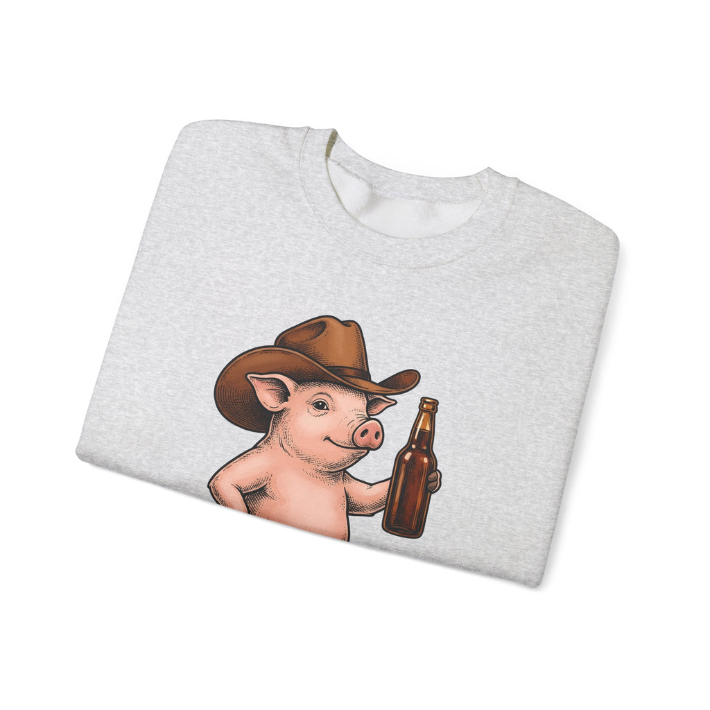 Western Pig Cowgirl Country Gift Cartoon Swine Rodeo Fan Rustic Old School Sweatshirt