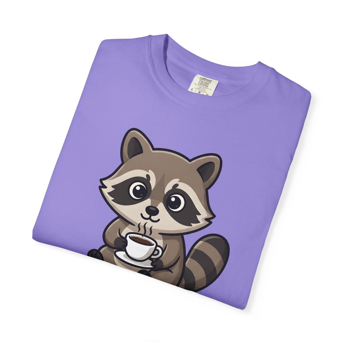 Raccoon Drink Cup T-Shirt Coffee Fauna Gift Women Delightful T-Shirt T-Shirt T-Shirt Coffee Fan Wildlife Graphic T-Shirt Toon Beast T-Shirt