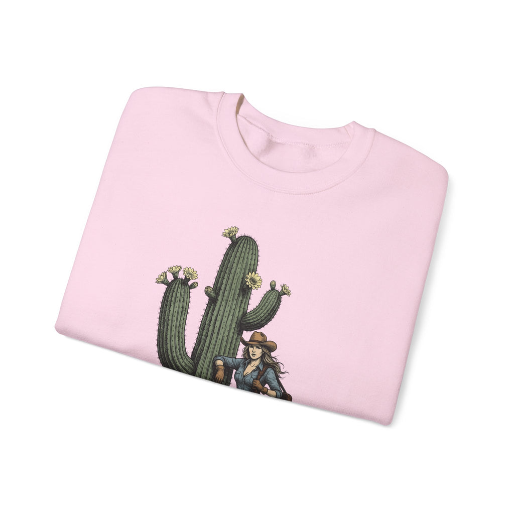 Cowgirl Cactus Cowgirl Ranch Gift Western Prickly Pear Cowboy Fan Rodeo Farm Vintage Saddle Sweatshirt