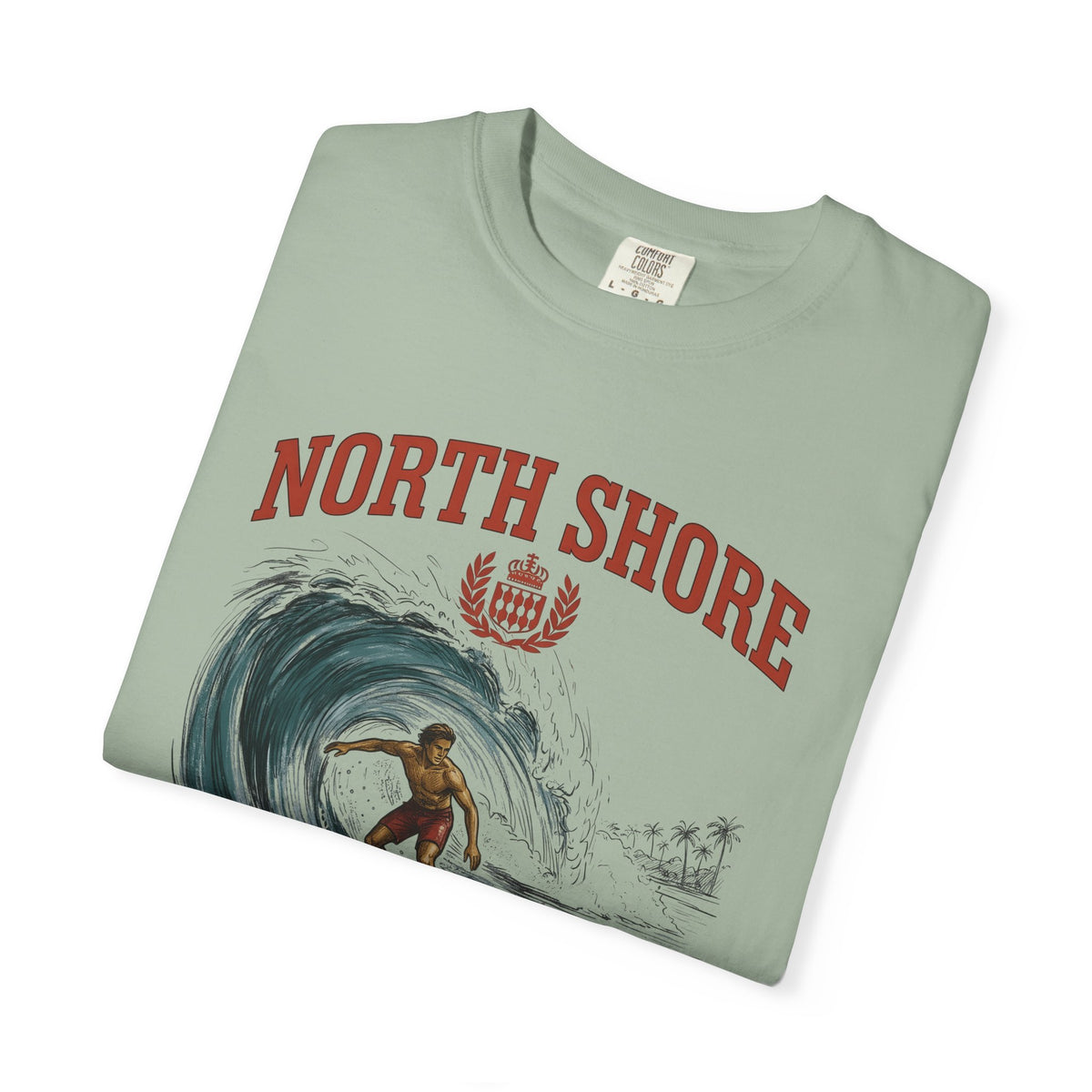 Surfer Wave Surfing Beach Gift Vintage Wave Surfer Fan Retro Coastal Hand Drawn Palm T-Shirt