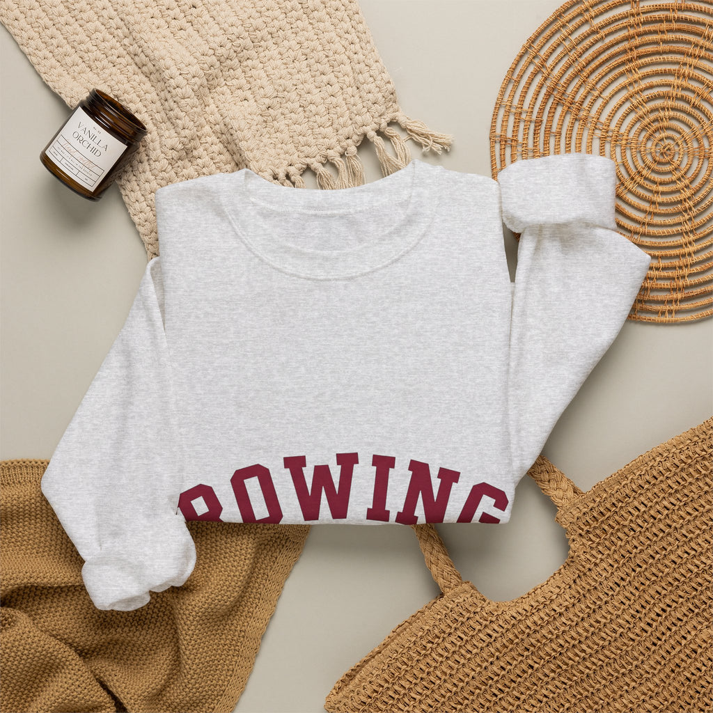 Rowing Team Sweatshirt Rowing Fitness Gift Women Athletic Sweatshirt Crew Sweatshirt Rowing Enthusiast Sporty Sweatshirt Workout Graphic Retro Varsity Font